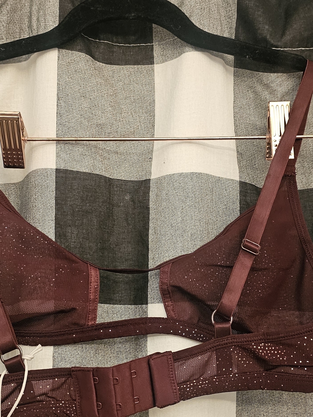 Negative Underwear Maroon Sparkle Wireless Bralette - Picture 5 of 6